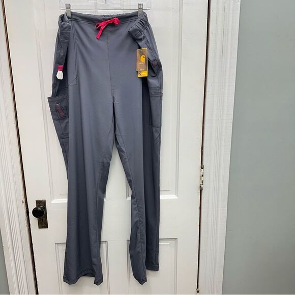 NWT Carhartt force cross flex grey pink scrub bottoms pants women's 2xl tall - Picture 1 of 5
